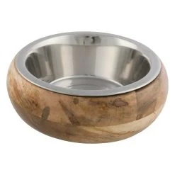 Trixie Edelstahlnapf Mit Holzhalter -Haustierprodukte edelstahlnapf mit holzhalter 1 4