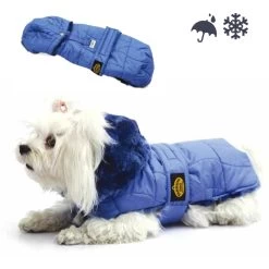 Winter-Hundemantel Bomber Blau
