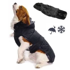 Winter-Hundemantel Bomber Schwarz