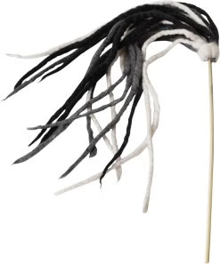 Spielangel Wolle Schwarz/weiss