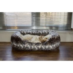 Braunes Fellbett Für Hunde Oder Katzen -Haustierprodukte rosewood pluesch bett braun 4