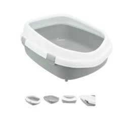Trixie Katzentoilette Primo XL Mit Rand Grau/weiss